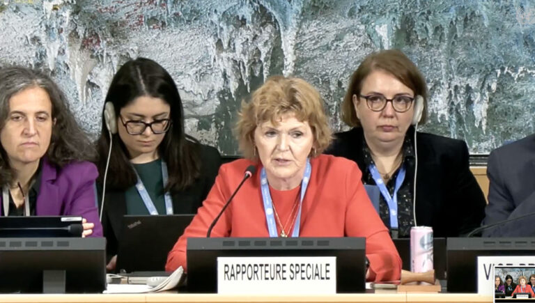 "En el latido de su corazón reside la esperanza de la humanidad": Mary Lawlor presenta su último informe ante la ONU